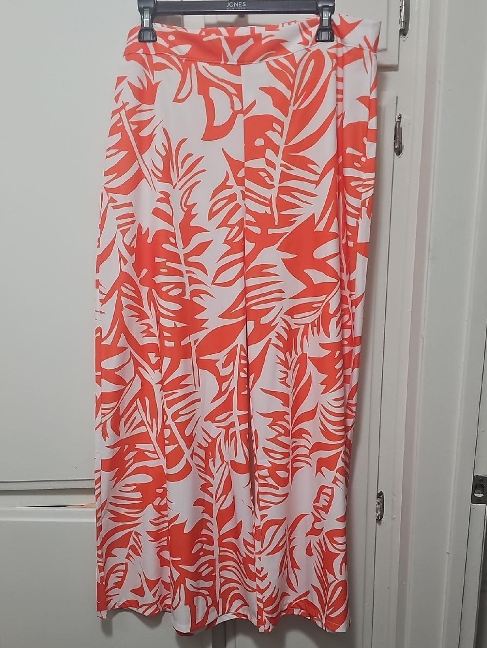 Women's Coral Leaf Print Wide-Leg Pants